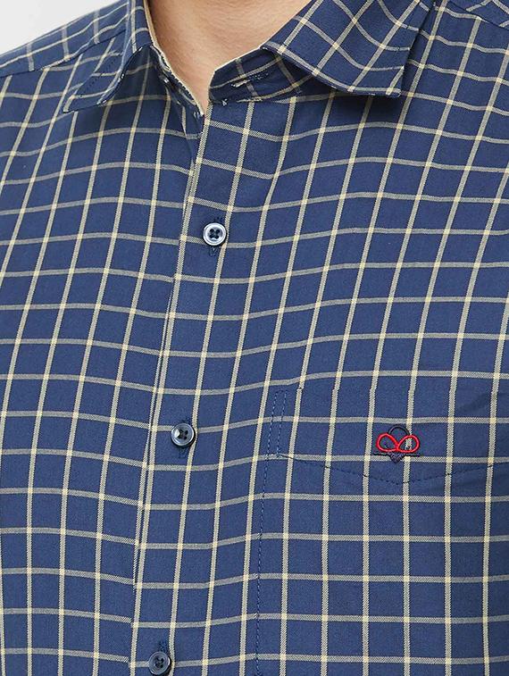 blue checkered formal shirt - 16952193 - Zoom Image - 5
