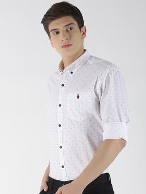 white printed casual shirt - 16952221 - Standard Image - 2