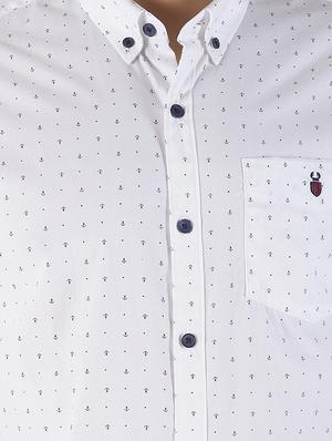 white printed casual shirt - 16952221 - Standard Image - 5