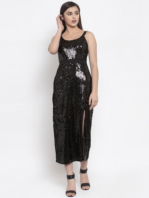 cami neck high-slit sequin dress - 16952270 - Standard Image - 1