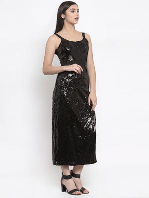 cami neck high-slit sequin dress - 16952270 - Standard Image - 2