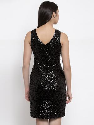 v-neck sequin bodycon dress - 16952288 - Standard Image - 3