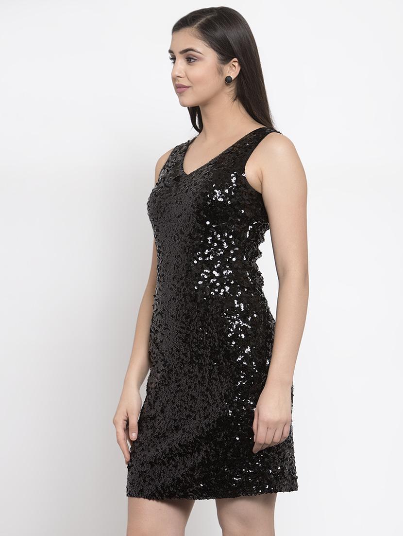 v-neck sequin bodycon dress - 16952288 - Zoom Image - 2