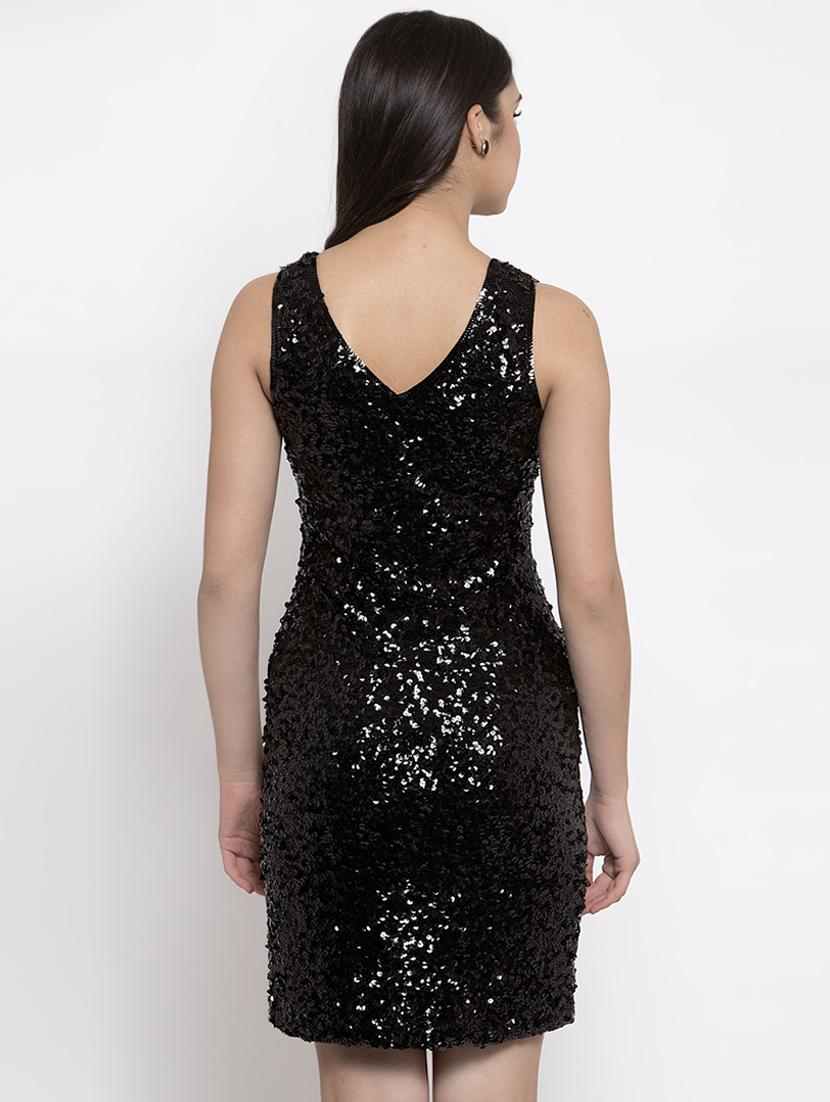 v-neck sequin bodycon dress - 16952288 - Zoom Image - 3