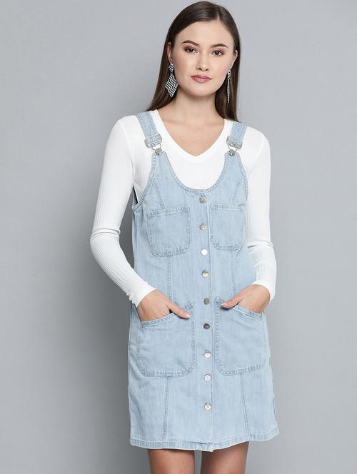 button detail pinafore dress - 16952328 - Very Small Image - 1
