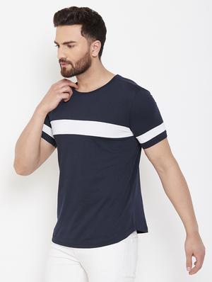 navy blue taped t-shirt - 16952401 - Standard Image - 2