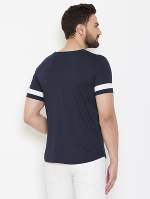 navy blue taped t-shirt - 16952401 - Standard Image - 3