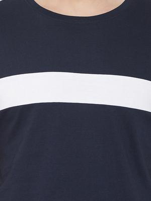 navy blue taped t-shirt - 16952401 - Standard Image - 5