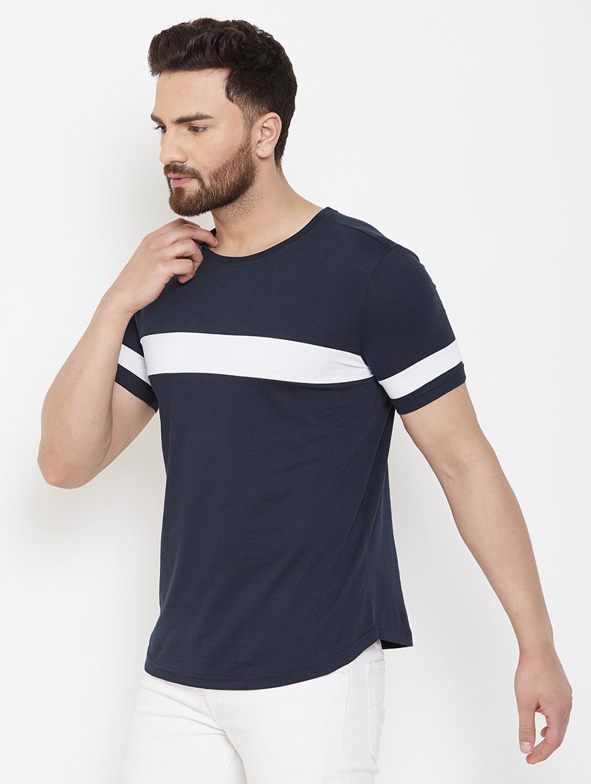 navy blue taped t-shirt - 16952401 - Zoom Image - 2