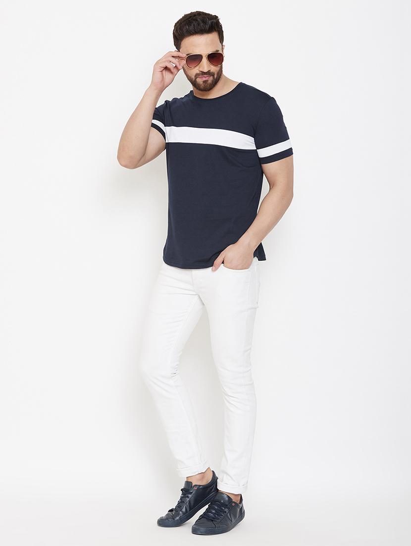 navy blue taped t-shirt - 16952401 - Zoom Image - 4