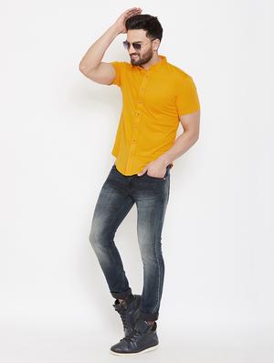 yellow solid casual shirt - 16952422 - Standard Image - 4