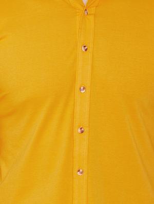 yellow solid casual shirt - 16952422 - Standard Image - 5