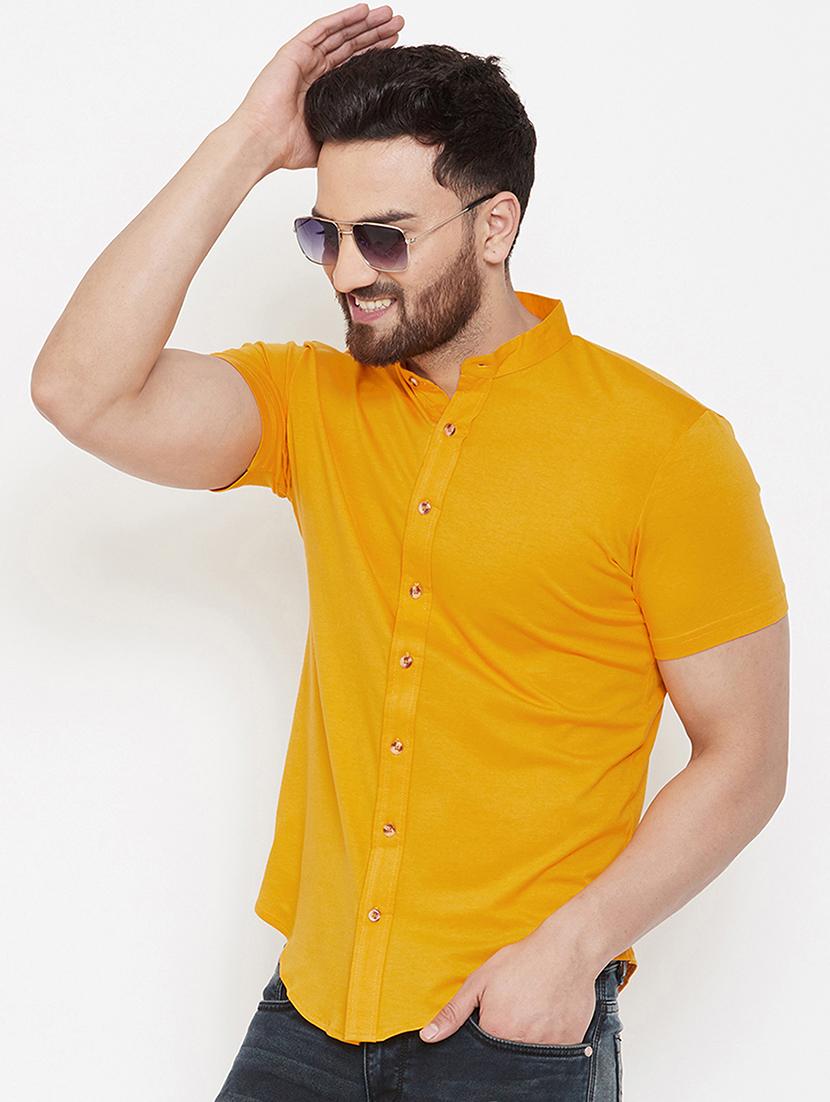 yellow solid casual shirt - 16952422 - Zoom Image - 2