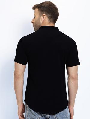 black solid casual shirt - 16952423 - Standard Image - 2