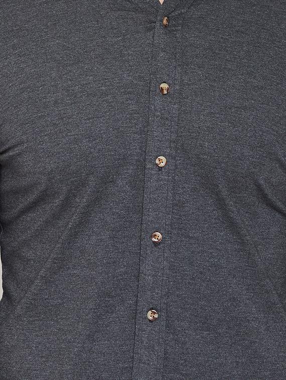 grey solid casual shirt - 16952426 - Zoom Image - 5
