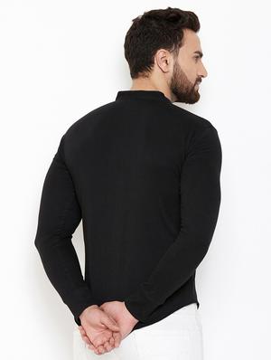 black solid casual shirt - 16952427 - Standard Image - 3