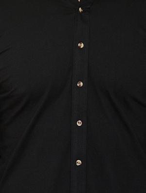 black solid casual shirt - 16952427 - Standard Image - 5