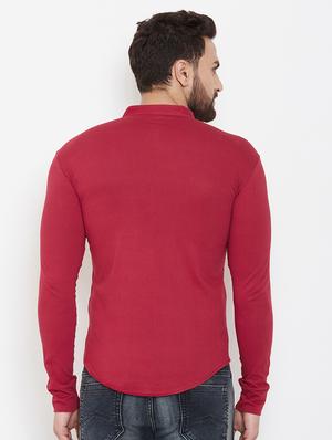 red solid casual shirt - 16952428 - Standard Image - 3