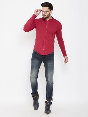 red solid casual shirt - 16952428 - Standard Image - 4