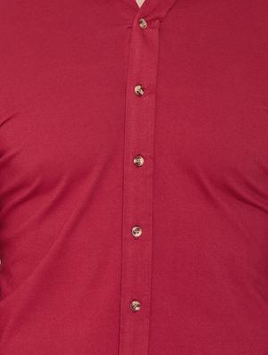 red solid casual shirt - 16952428 - Standard Image - 5