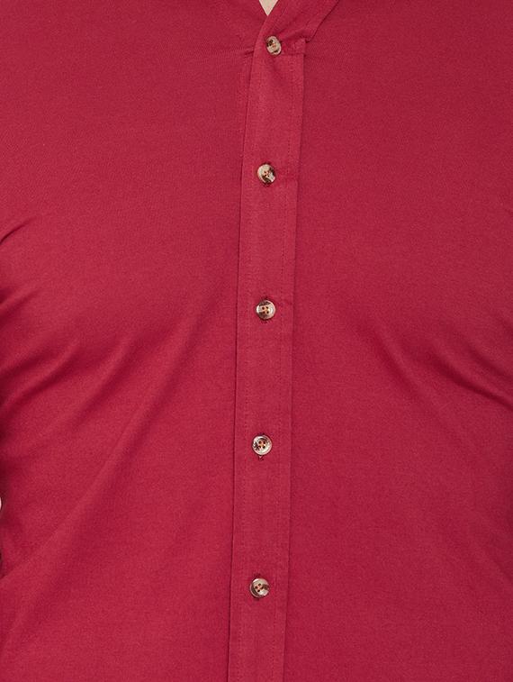 red solid casual shirt - 16952428 - Zoom Image - 5