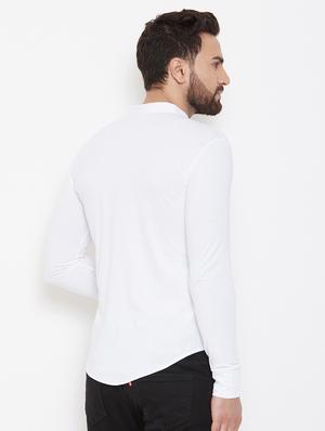 white solid casual shirt - 16952432 - Standard Image - 3