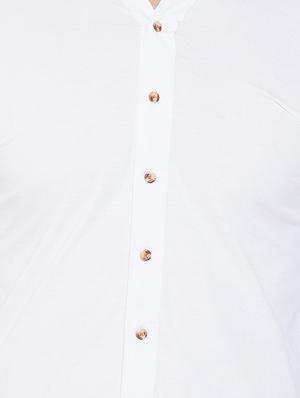 white solid casual shirt - 16952432 - Standard Image - 5