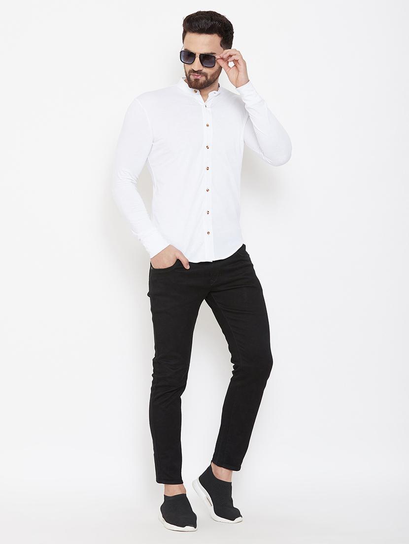 white solid casual shirt - 16952432 - Zoom Image - 4