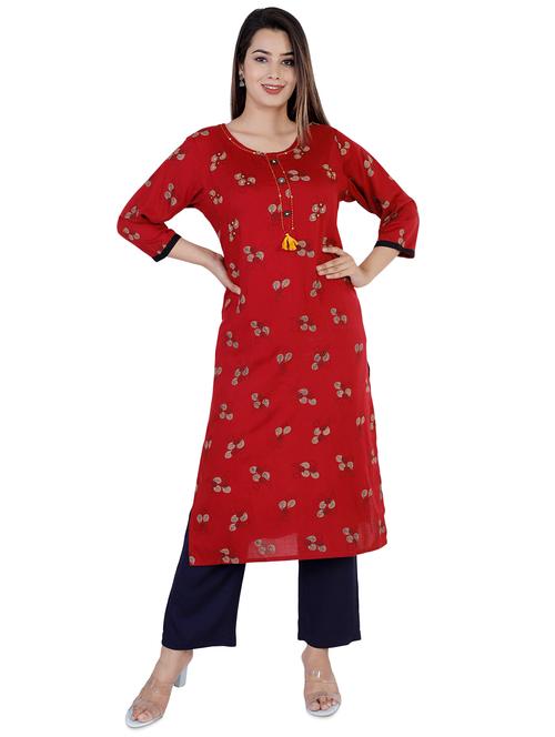 floral straight kurta - 16952474 - Standard Image - 1