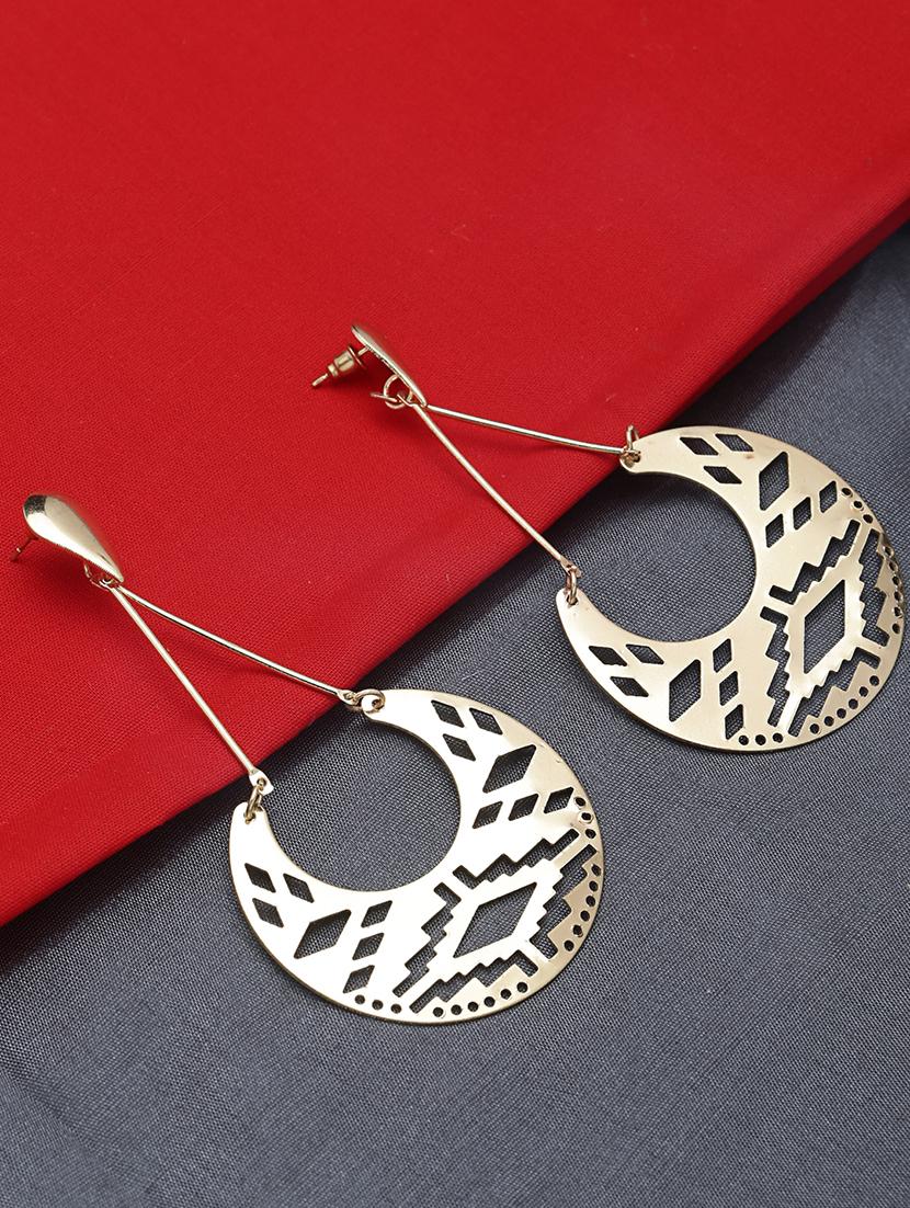 gold metal drop earring - 16952565 - Zoom Image - 1