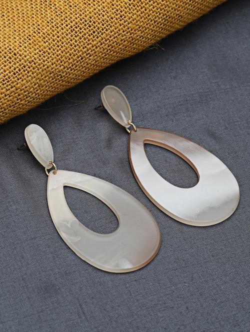 brown metal drop earring - 16952584 - Standard Image - 1