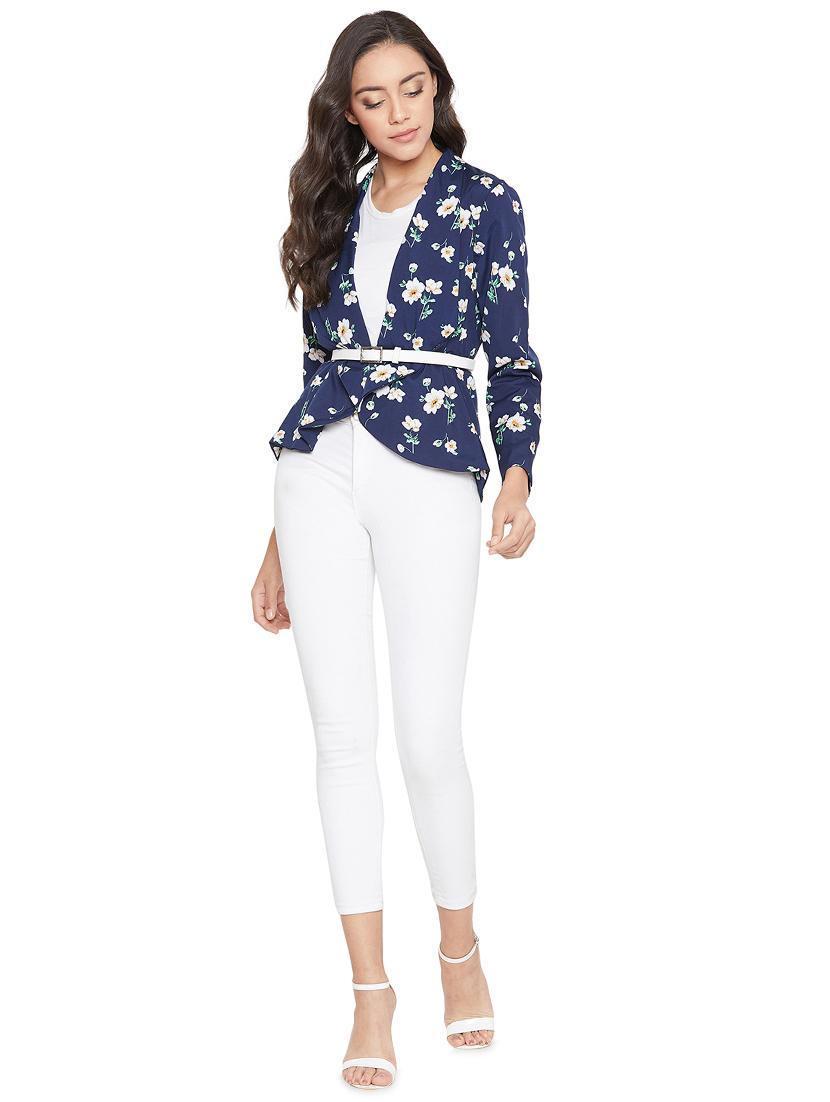 lapel neck floral blazer - 16952642 - Zoom Image - 4