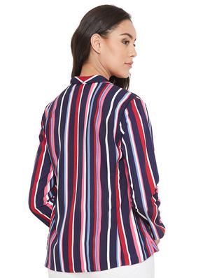 lapel neck striped blazer - 16952643 - Standard Image - 3