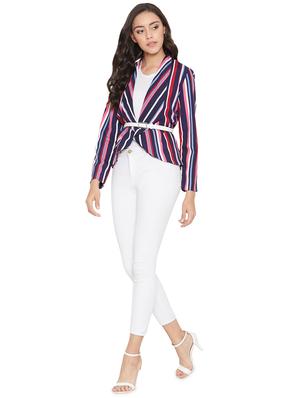 lapel neck striped blazer - 16952643 - Standard Image - 4