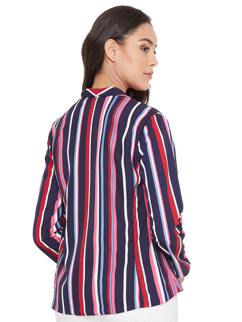 lapel neck striped blazer - 16952643 - Zoom Image - 3