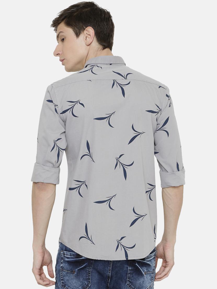 grey printed casual shirt - 16952645 - Zoom Image - 3