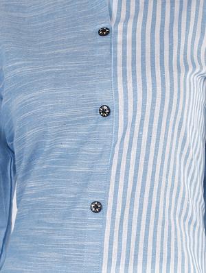 turquoise cotton kurta palazzo set - 16952649 - Standard Image - 4