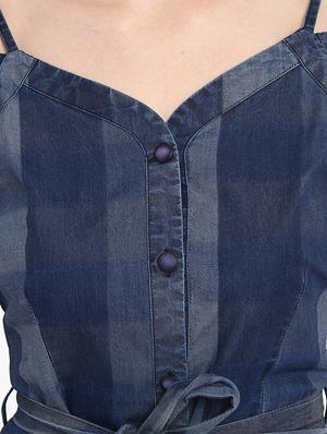 tie front checkered a-line dress - 16952664 - Standard Image - 5