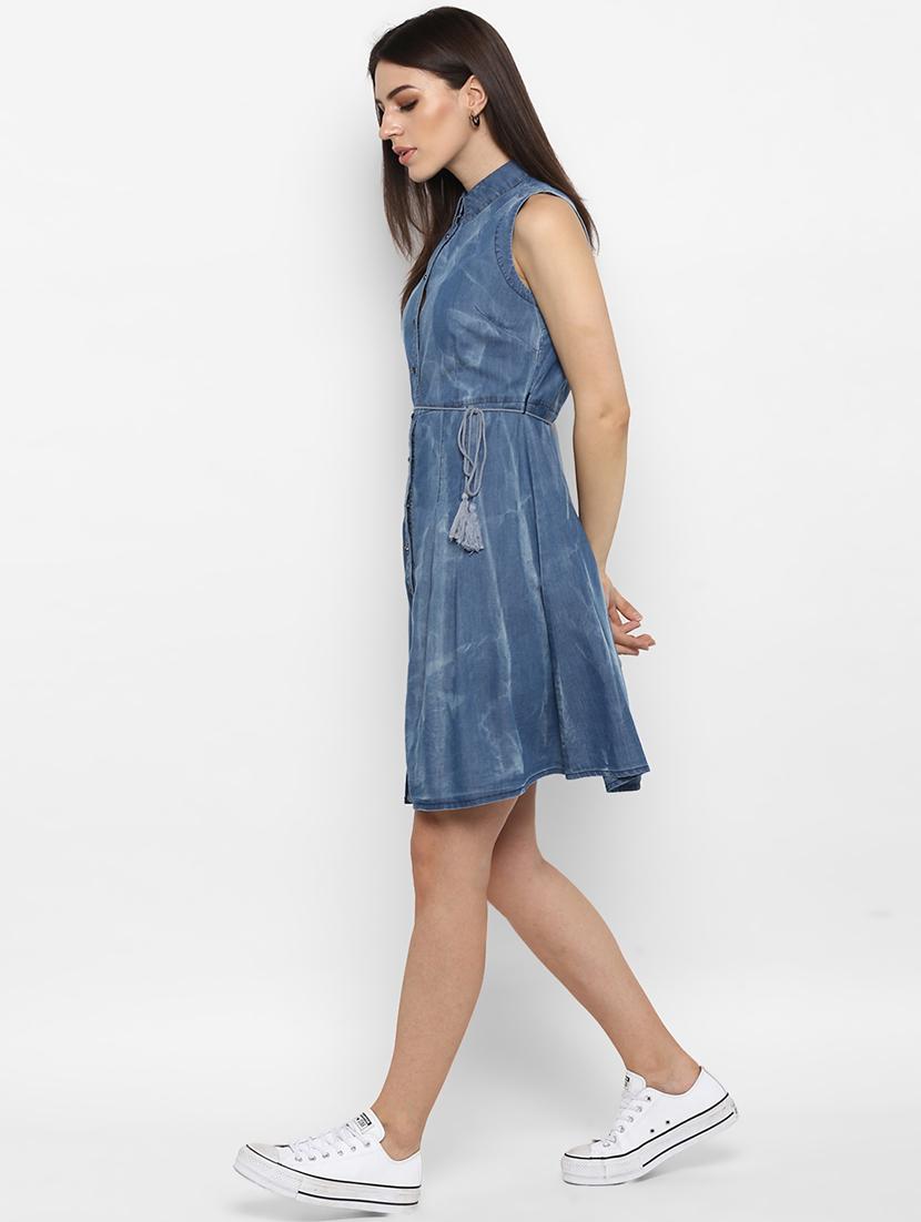 button-up denim a-line dress - 16952666 - Zoom Image - 2