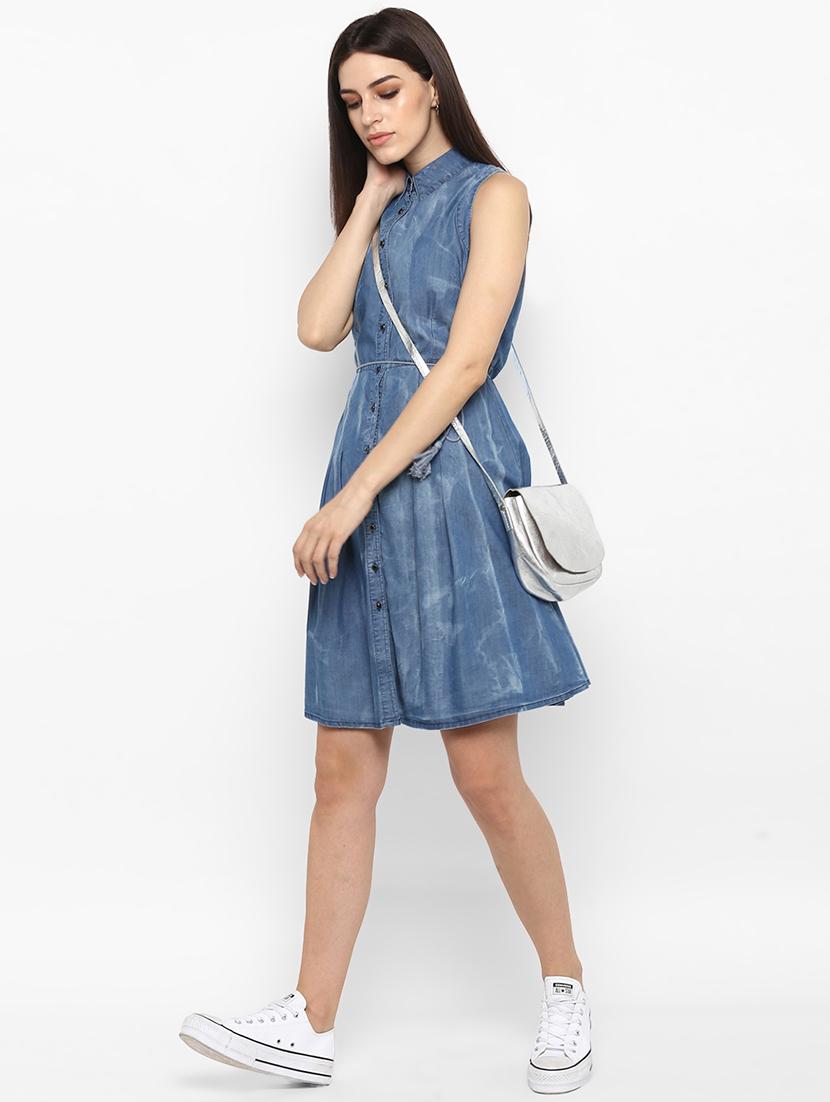button-up denim a-line dress - 16952666 - Zoom Image - 4