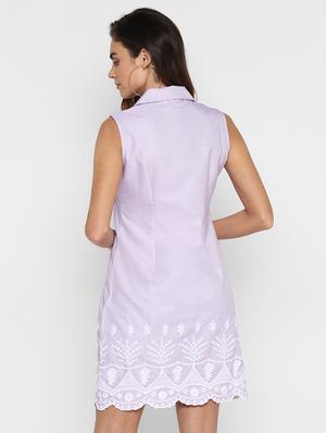 embroidered hem shirt dress - 16952672 - Standard Image - 3