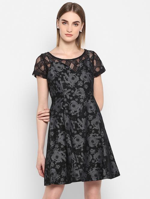 round neck laced dress - 16952679 - Standard Image - 1