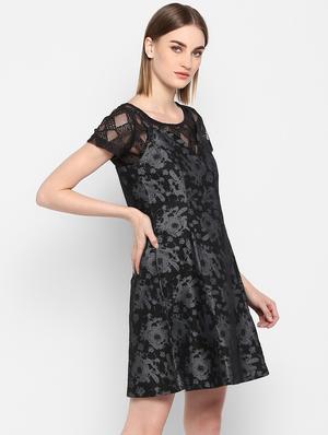 round neck laced dress - 16952679 - Standard Image - 2