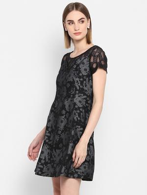 round neck laced dress - 16952679 - Standard Image - 3