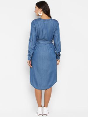 tie front denim shirt dress - 16952690 - Standard Image - 3