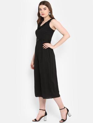 ruffled neck belted jumpsuit - 16952699 - Standard Image - 2