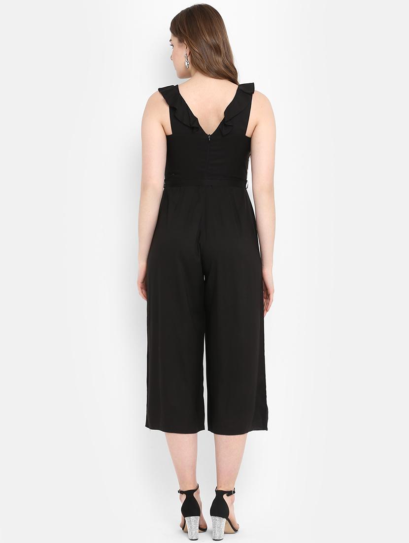 ruffled neck belted jumpsuit - 16952699 - Zoom Image - 3