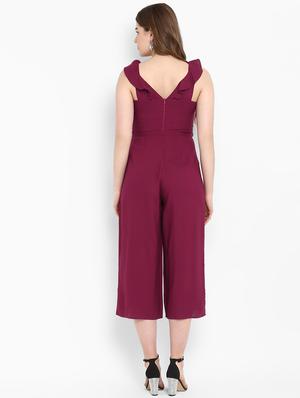 ruffled neck belted jumpsuit - 16952700 - Standard Image - 3
