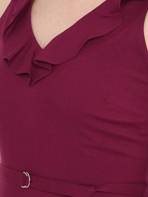 ruffled neck belted jumpsuit - 16952700 - Standard Image - 4