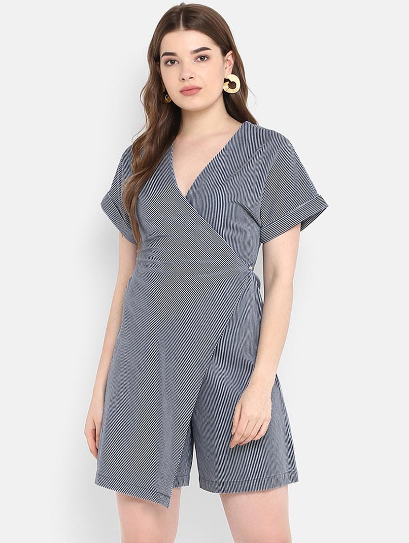 button closure striped romper - 16952701 - Zoom Image - 1